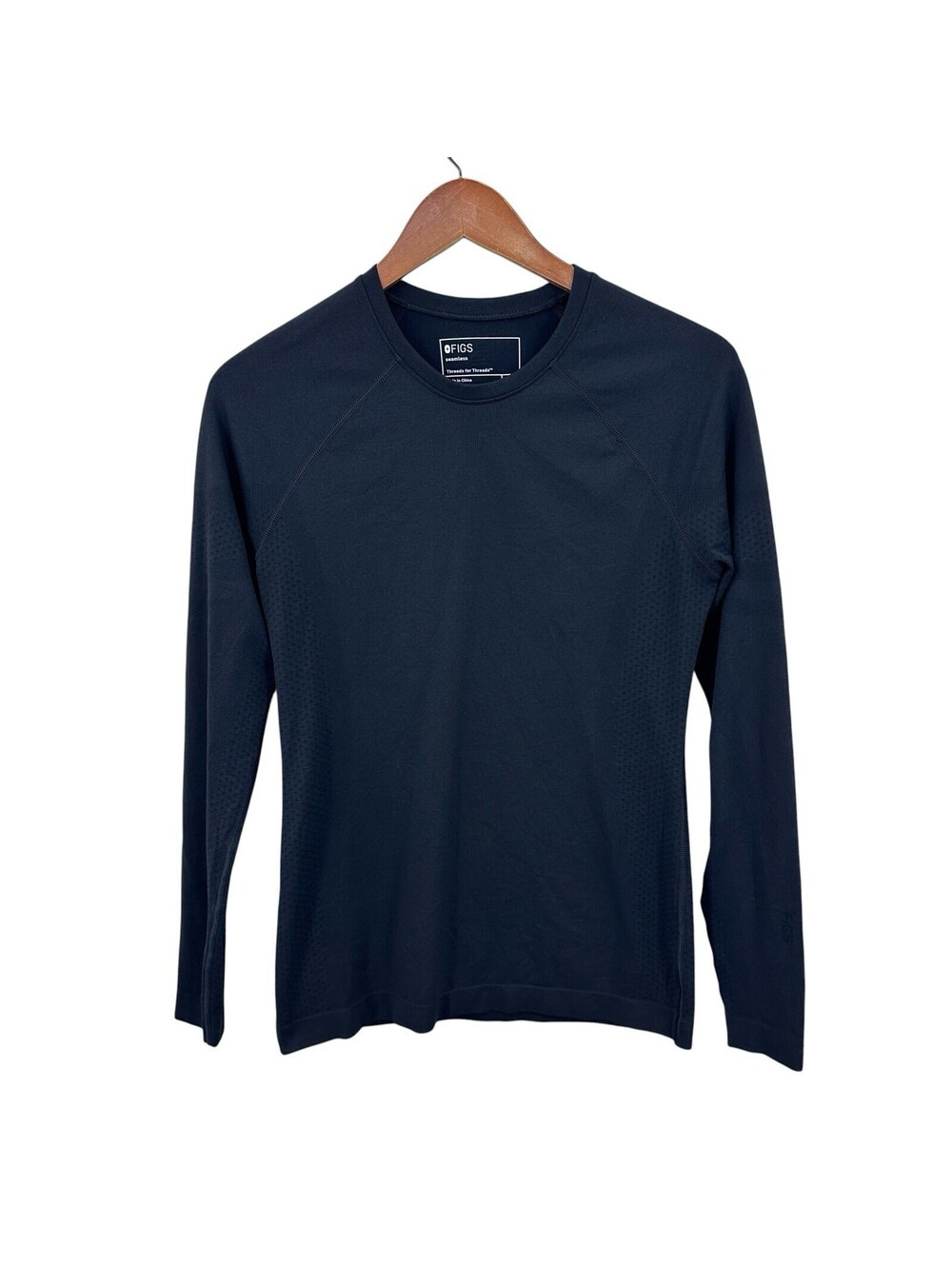 FIGS Salta Top Seamless Long Sleeve Underscrub Black Size Medium X912